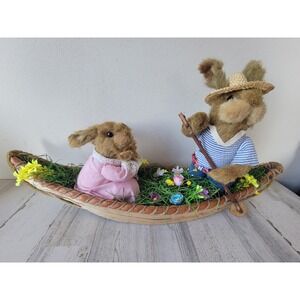 Unique bristle brush Easter bunny couple boat flower canoe spring home